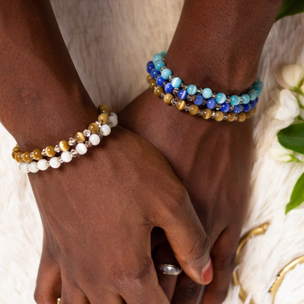 Multicolored Tiger-eyed Bead Bracelet
